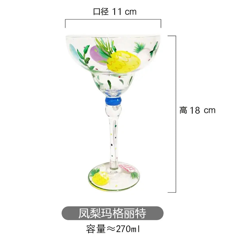Bartender Black Handmade Colorful Cocktail Goblet