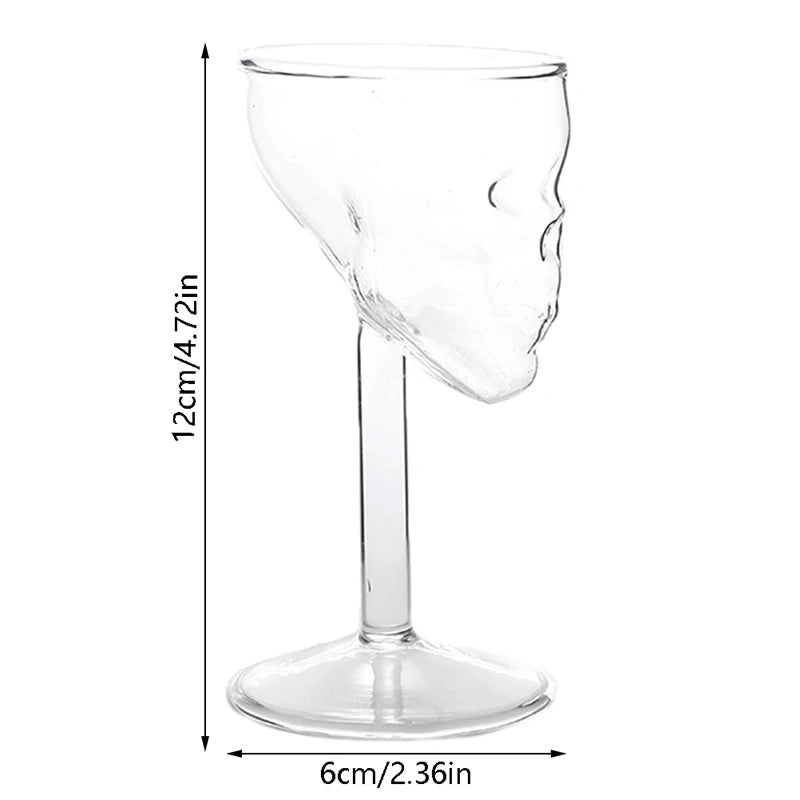 Bartender Black Skull Wine Glass