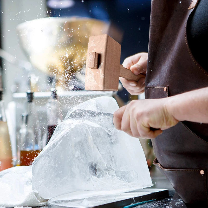 Bartender Black Lewis Ice Bag and Mallet Set