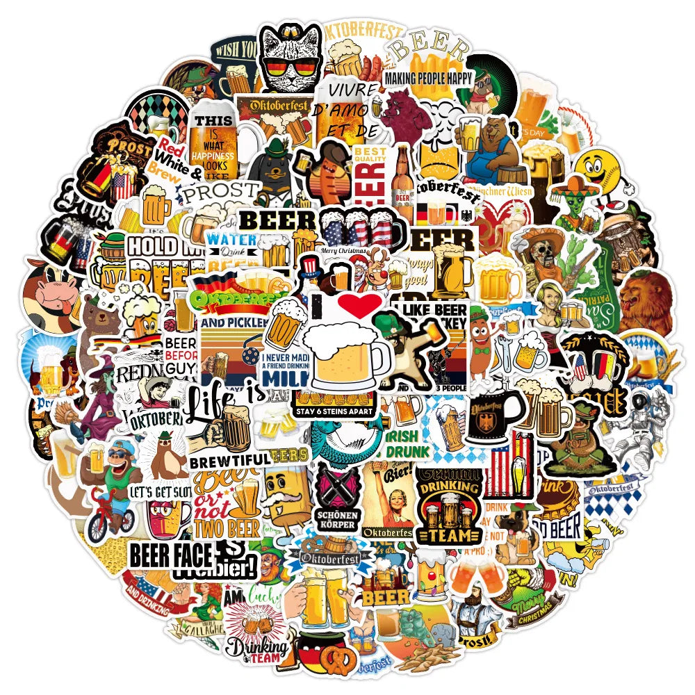 Funny Beer Cartoon Graffiti Stickers