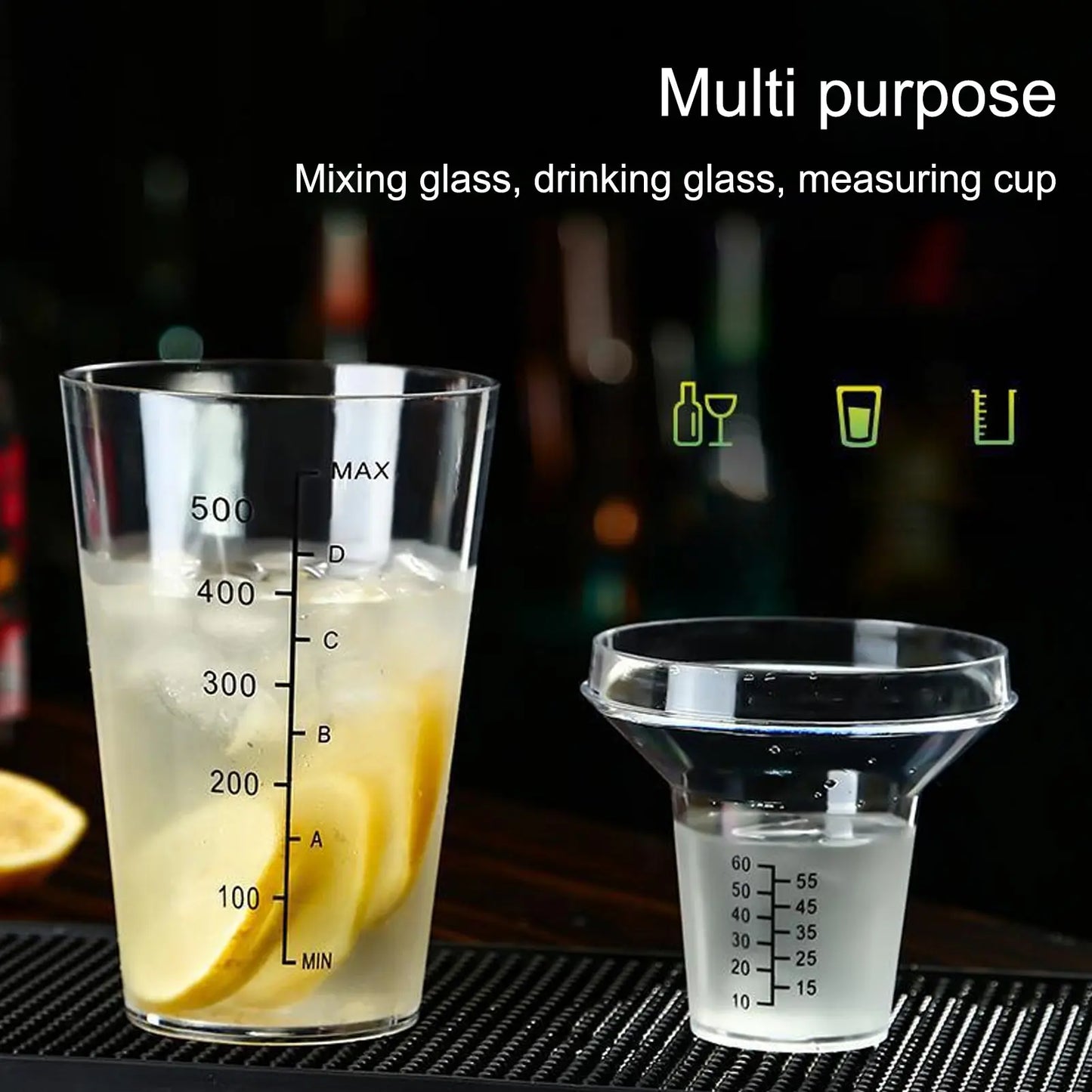 500/700ml Cocktail Shaker Transparent Mixing Glass