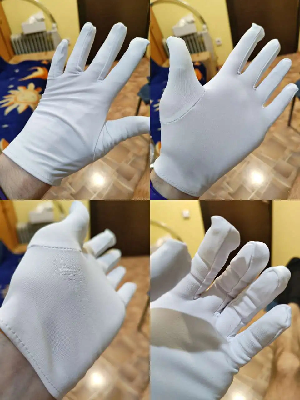 Men Women Full Finger Etiquette White Cotton Gloves Waiters/Drivers/Jewelry/Workers Mittens Sweat Absorption Gloves