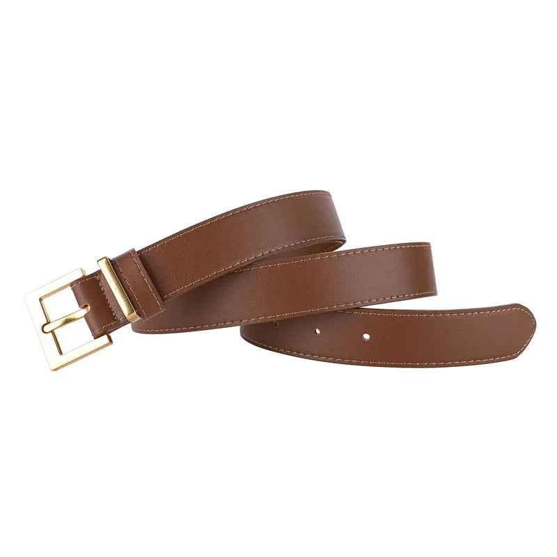 New Luxury Double Genuine Leather Belt for Women