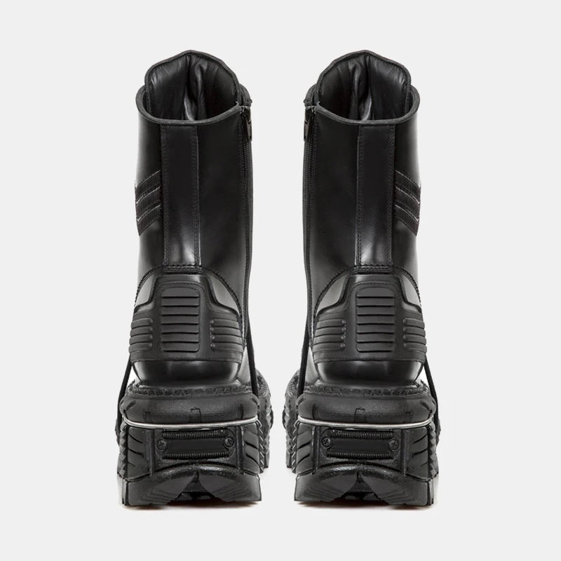 Retro Black Platform Women Ankle Boots