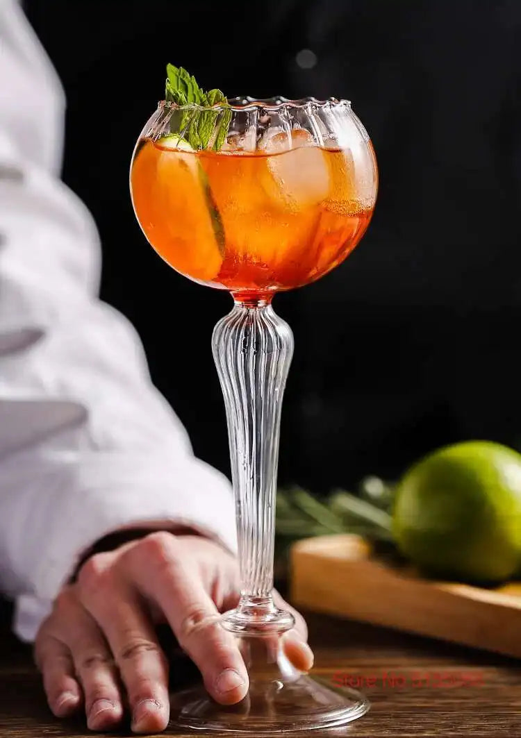 Bartender Black Roman Column Cocktail Glass Set