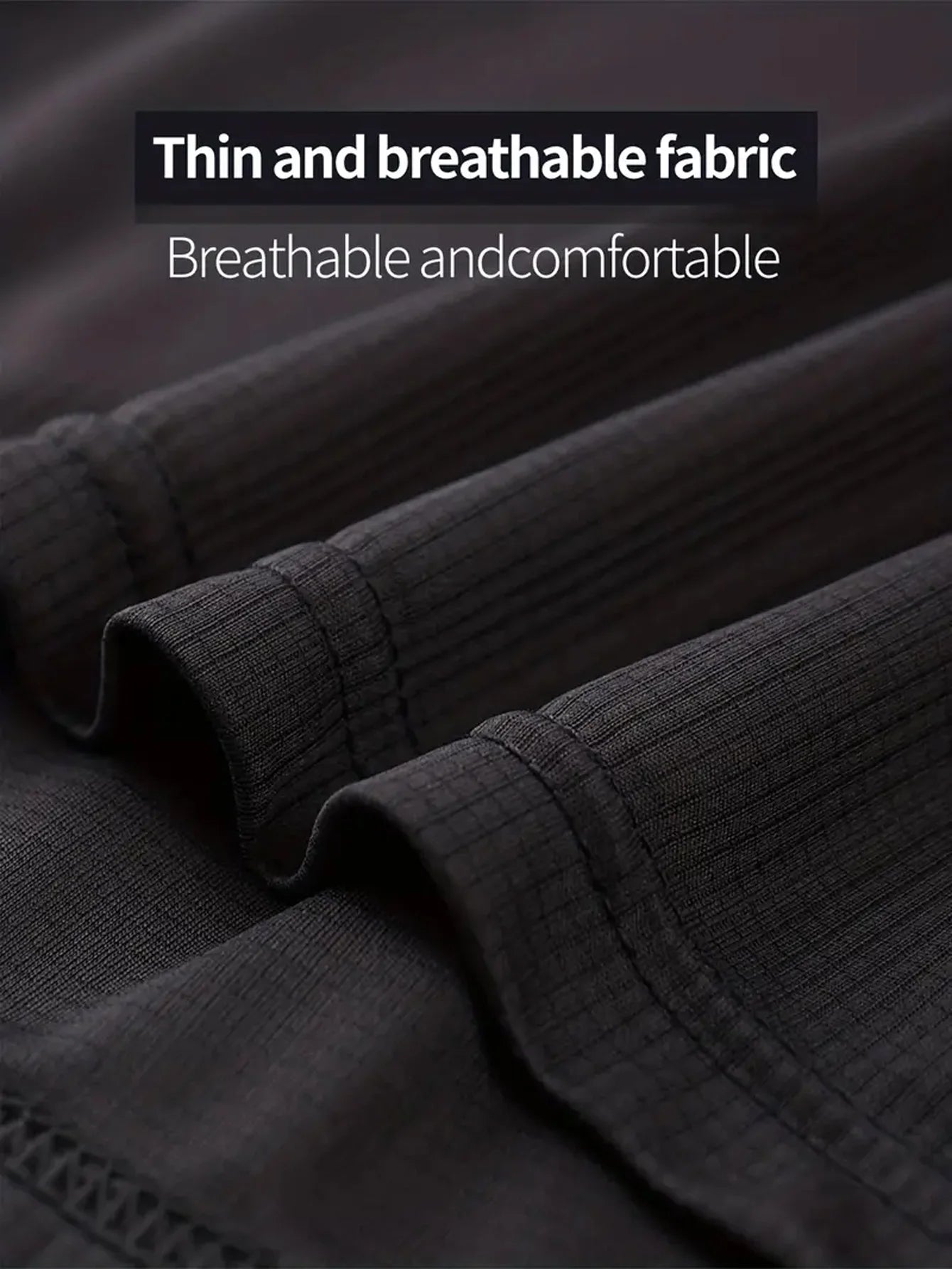 3-Piece Black Ultra-Light Men's Quick-Drying Breathable Sweat-Absorbent Shirt