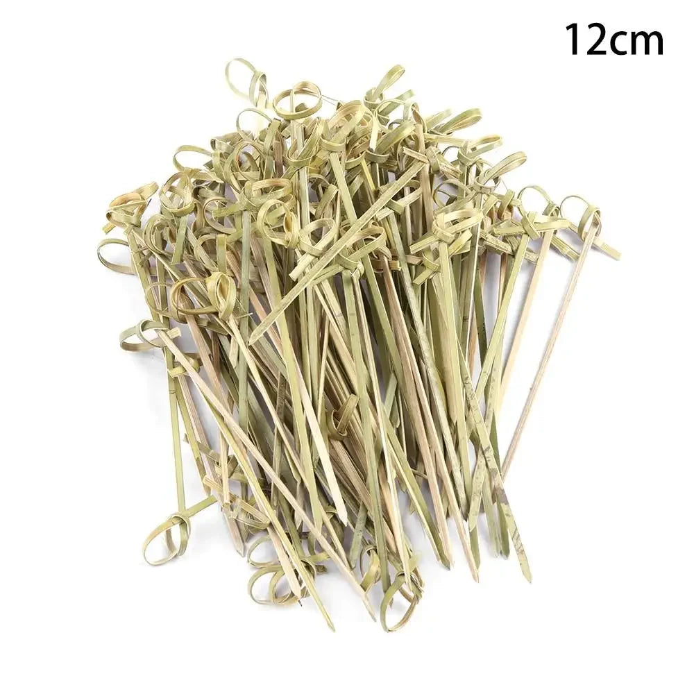 100pcs Disposable Bar Bamboo Knot Skewers