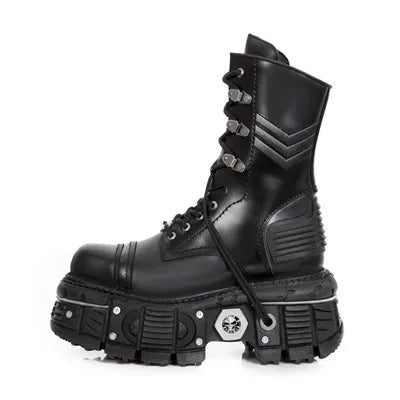 Retro Black Platform Women Ankle Boots