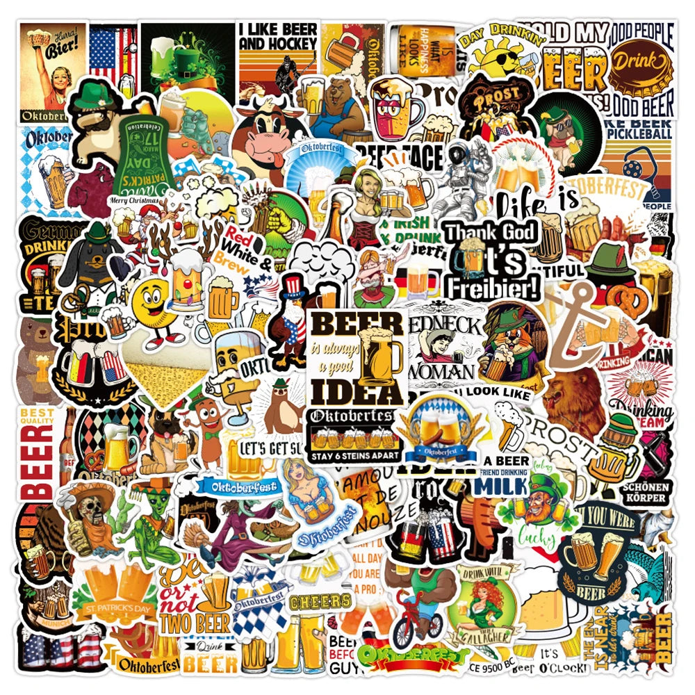 Funny Beer Cartoon Graffiti Stickers