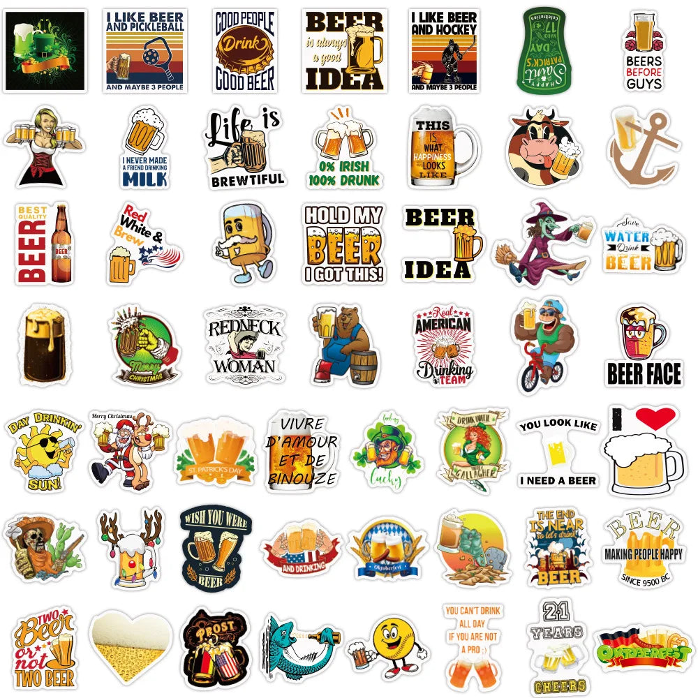 Funny Beer Cartoon Graffiti Stickers