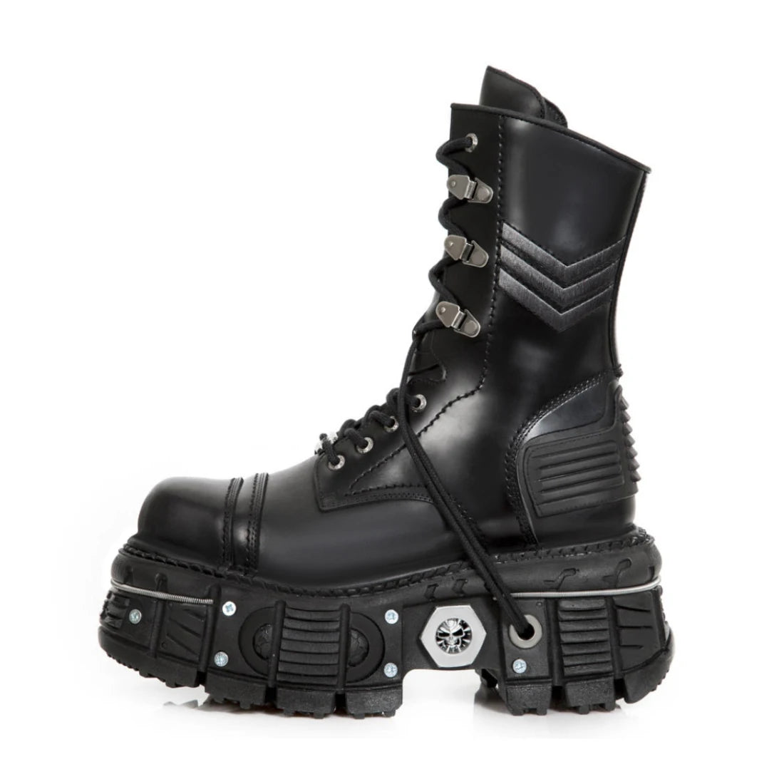 Retro Black Platform Women Ankle Boots