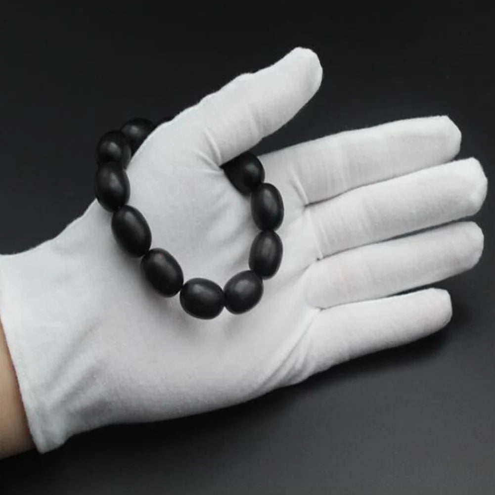 Men Women Full Finger Etiquette White Cotton Gloves Waiters/Drivers/Jewelry/Workers Mittens Sweat Absorption Gloves