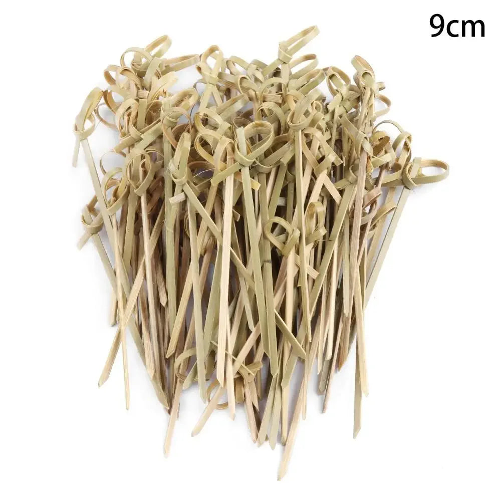 100pcs Disposable Bar Bamboo Knot Skewers