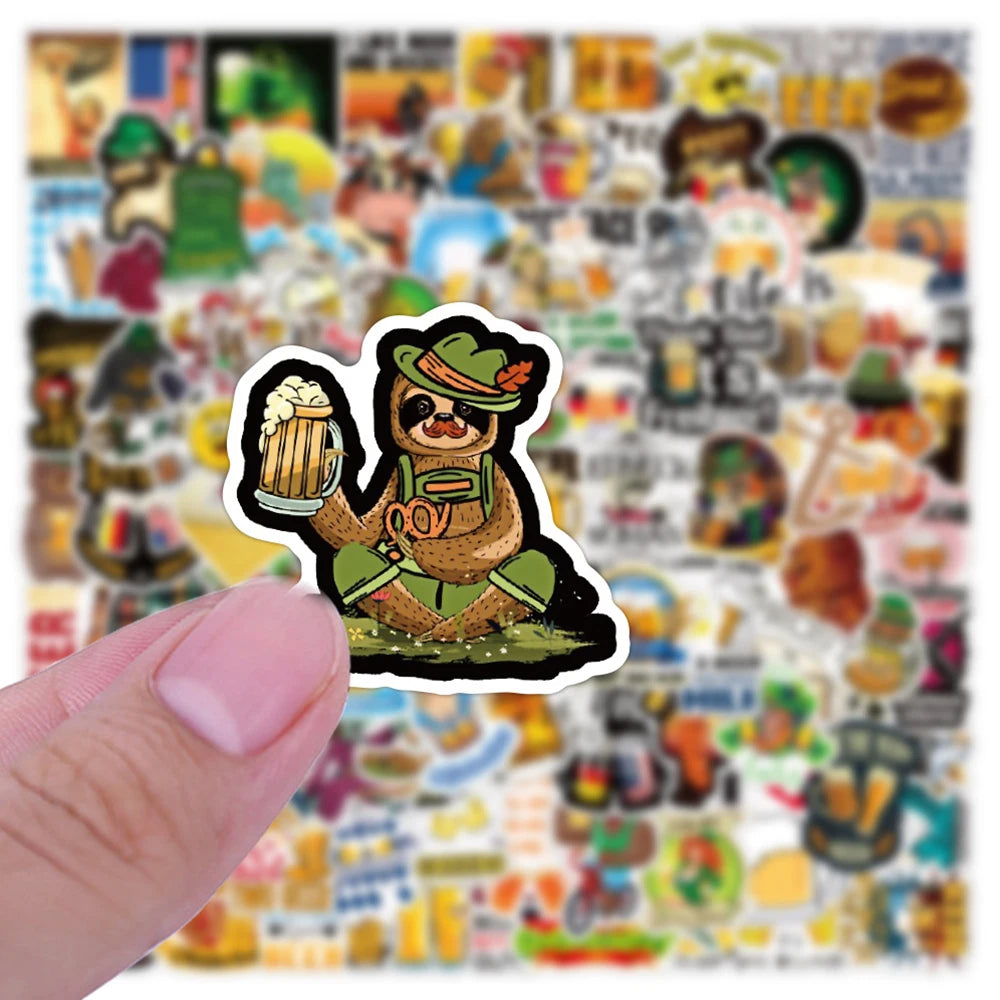 Funny Beer Cartoon Graffiti Stickers