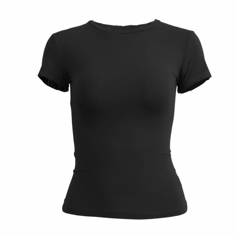 Woman Short Sleeve T-shirt Slim Fit Top