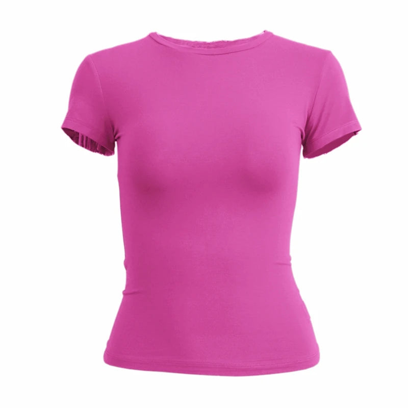 Woman Short Sleeve T-shirt Slim Fit Top