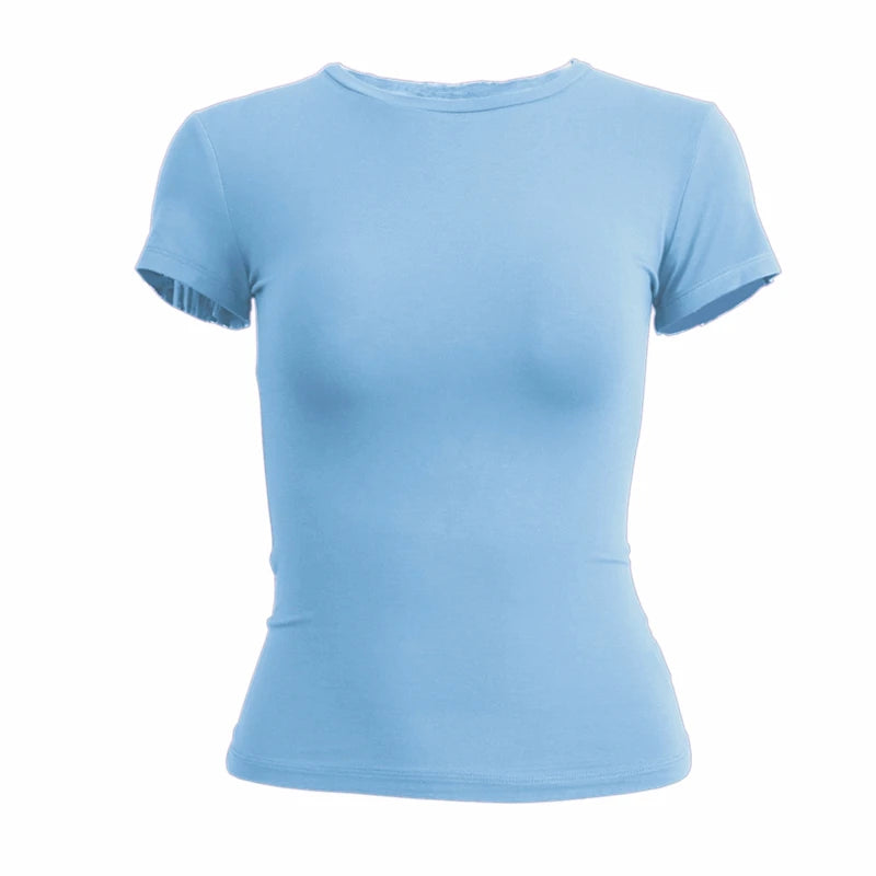 Woman Short Sleeve T-shirt Slim Fit Top