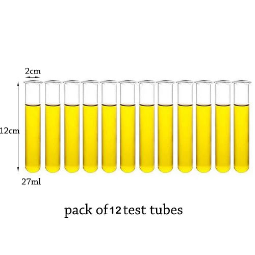 Glass Tube Shot Glasses with Wooden Rack