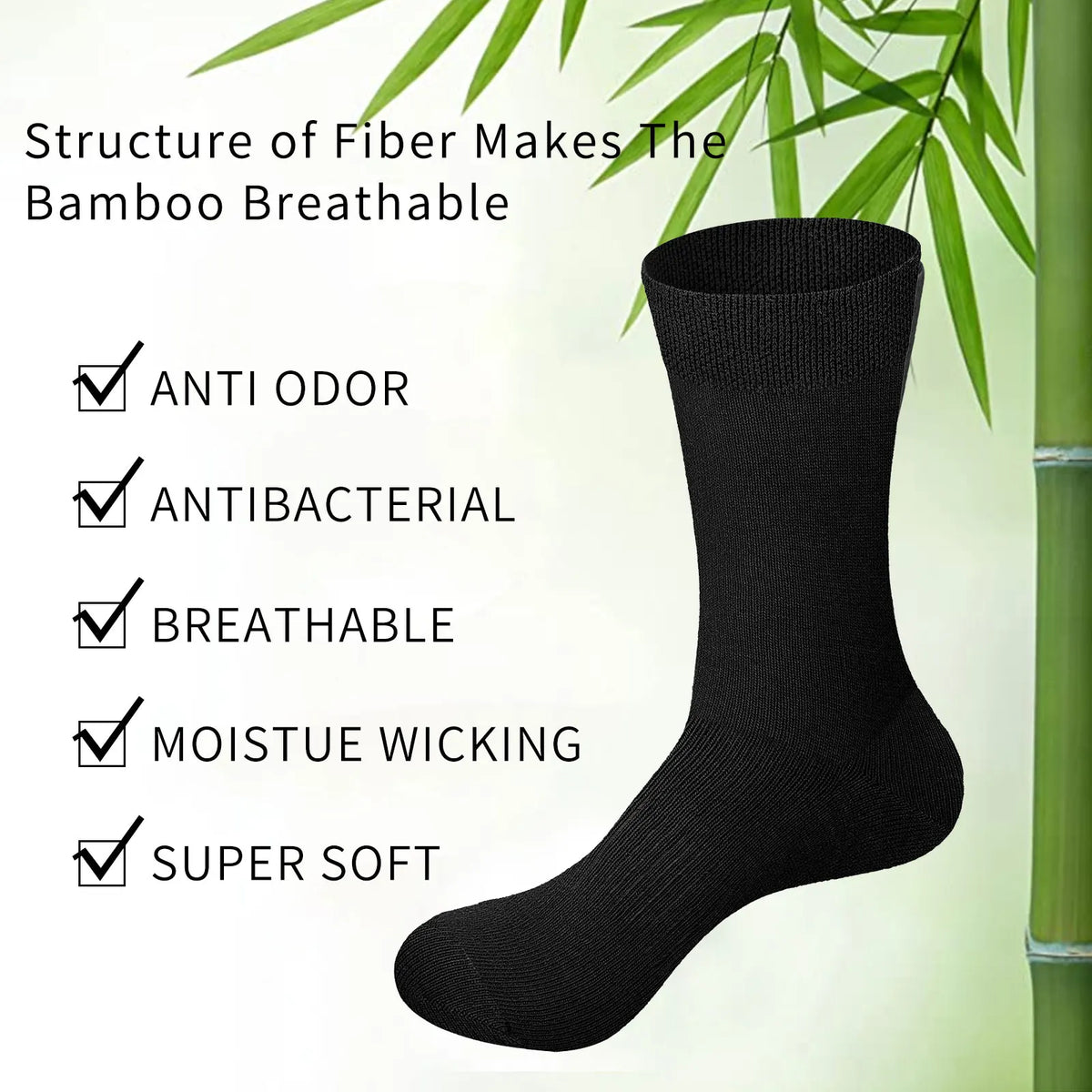 Bartender Black Men's Bamboo Dress Socks 5-Pack