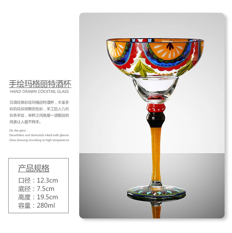 Bartender Black Handmade Colorful Cocktail Goblet