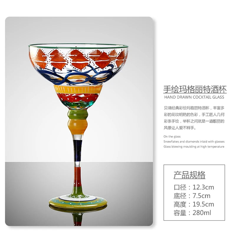 Bartender Black Handmade Colorful Cocktail Goblet