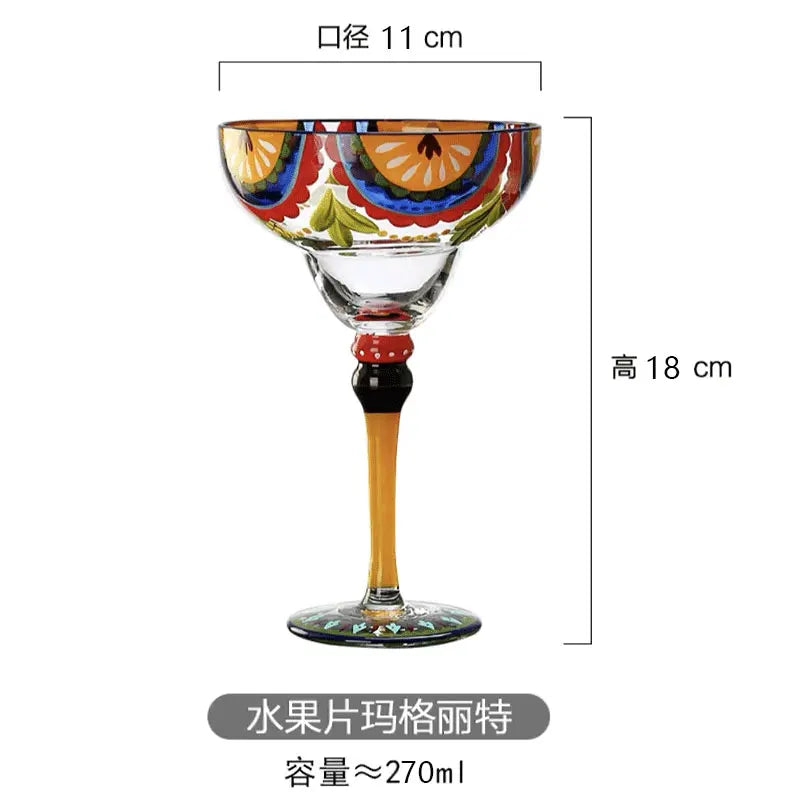 Bartender Black Handmade Colorful Cocktail Goblet