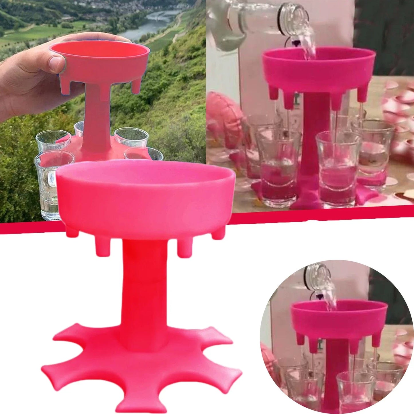 6 Shot Glass Dispenser Holder