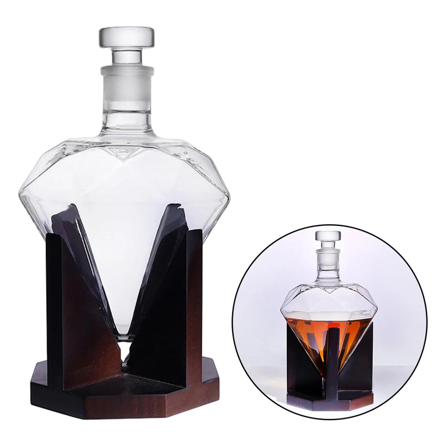 750ml Heart Shape Diamond Wine Decanter