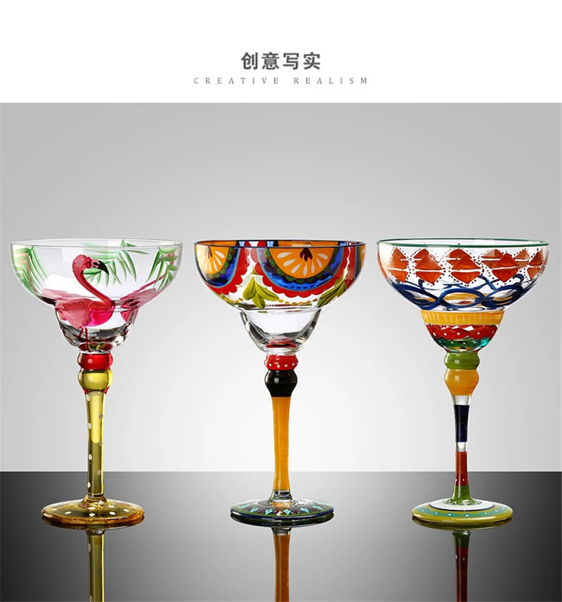 Bartender Black Handmade Colorful Cocktail Goblet