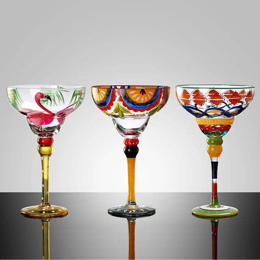 Bartender Black Handmade Colorful Cocktail Goblet