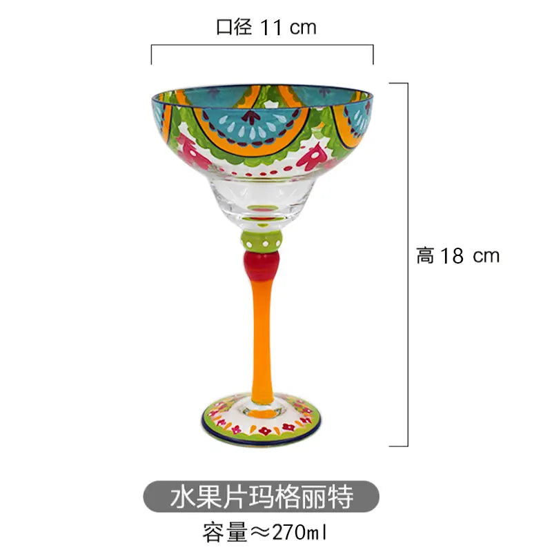 Bartender Black Handmade Colorful Cocktail Goblet