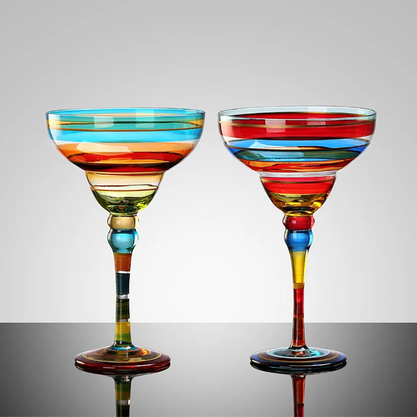 Bartender Black Handmade Colorful Cocktail Goblet
