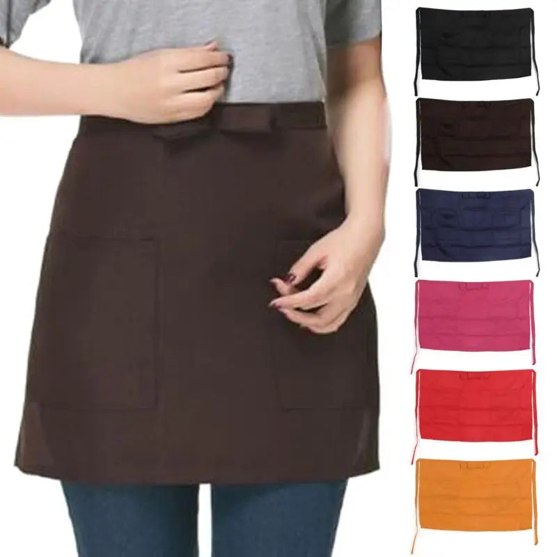 1PCS Half Short Waist Polyester Apron Waitress Waiter Bartender