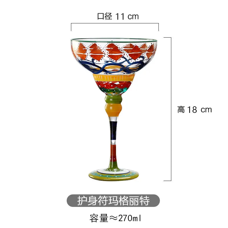 Bartender Black Handmade Colorful Cocktail Goblet