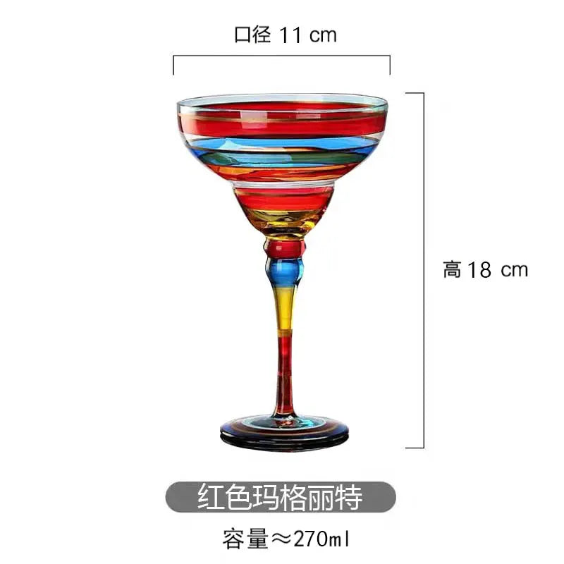 Bartender Black Handmade Colorful Cocktail Goblet
