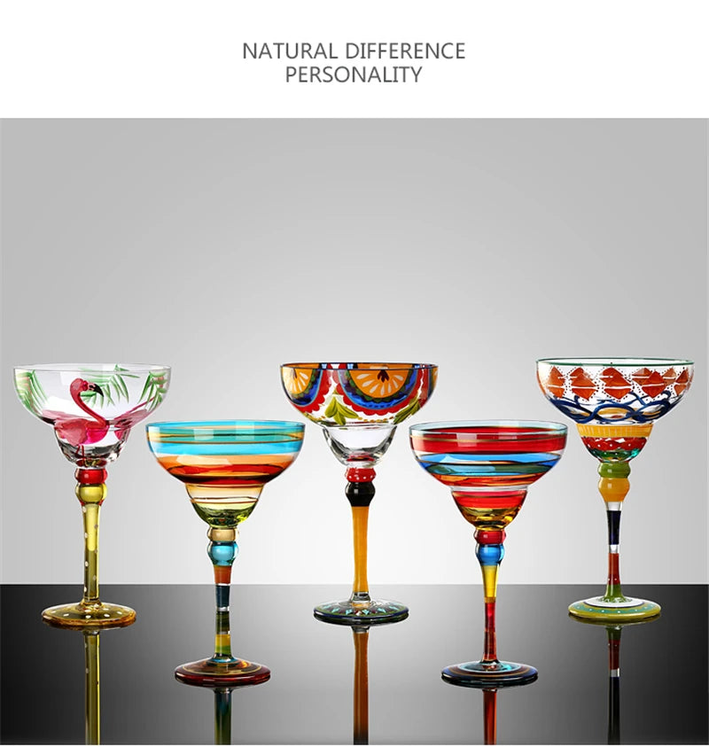 Bartender Black Handmade Colorful Cocktail Goblet
