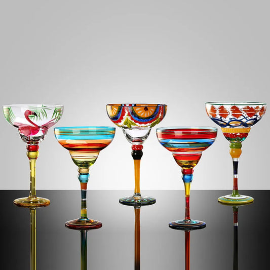 Bartender Black Handmade Colorful Cocktail Goblet