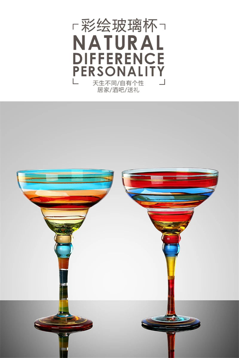Bartender Black Handmade Colorful Cocktail Goblet