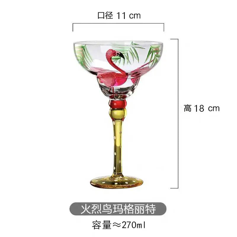 Bartender Black Handmade Colorful Cocktail Goblet