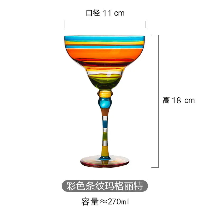 Bartender Black Handmade Colorful Cocktail Goblet