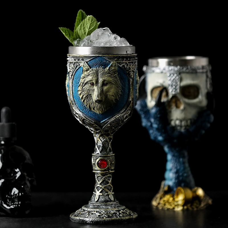 High-Legged Skull Helmet Cup Cocktail Glass