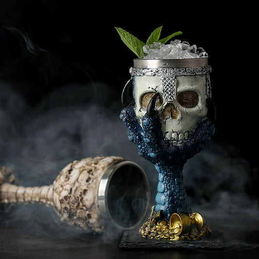 High-Legged Skull Helmet Cup Cocktail Glass