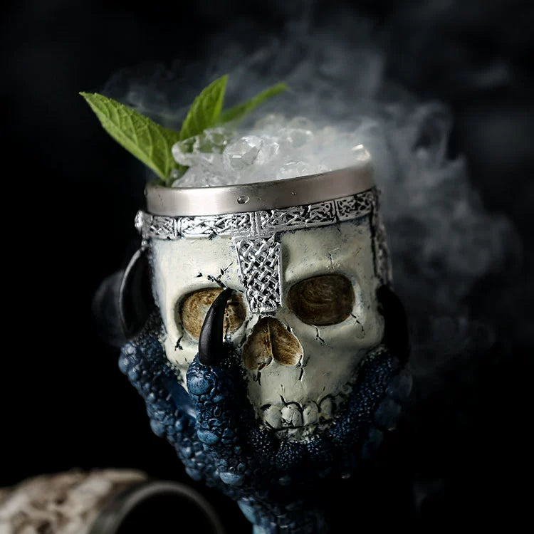 High-Legged Skull Helmet Cup Cocktail Glass