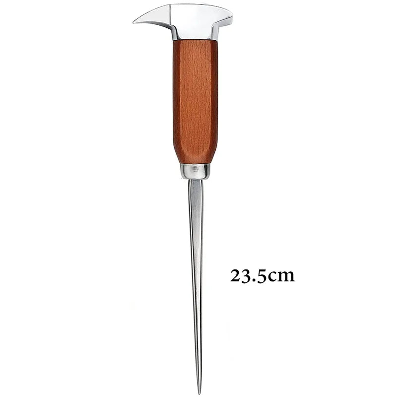 Ice Pick - Stainless Steel Ice Chipper with Wood Handle