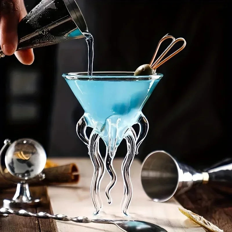 Bartender Black Octopus Cocktail Glass