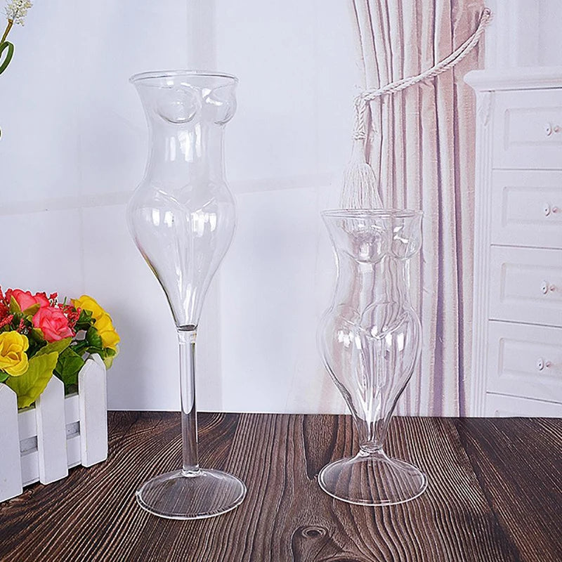 Bartender Black Silhouette Cocktail Glass