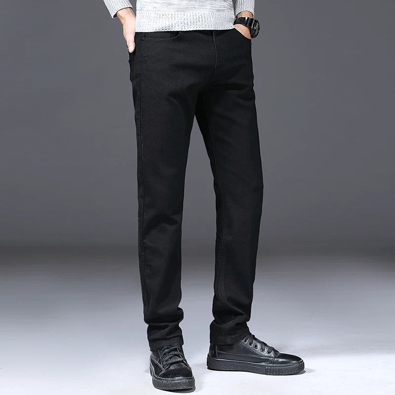 Bartender Black Men's Jeans Casual Straight Stretch Pants