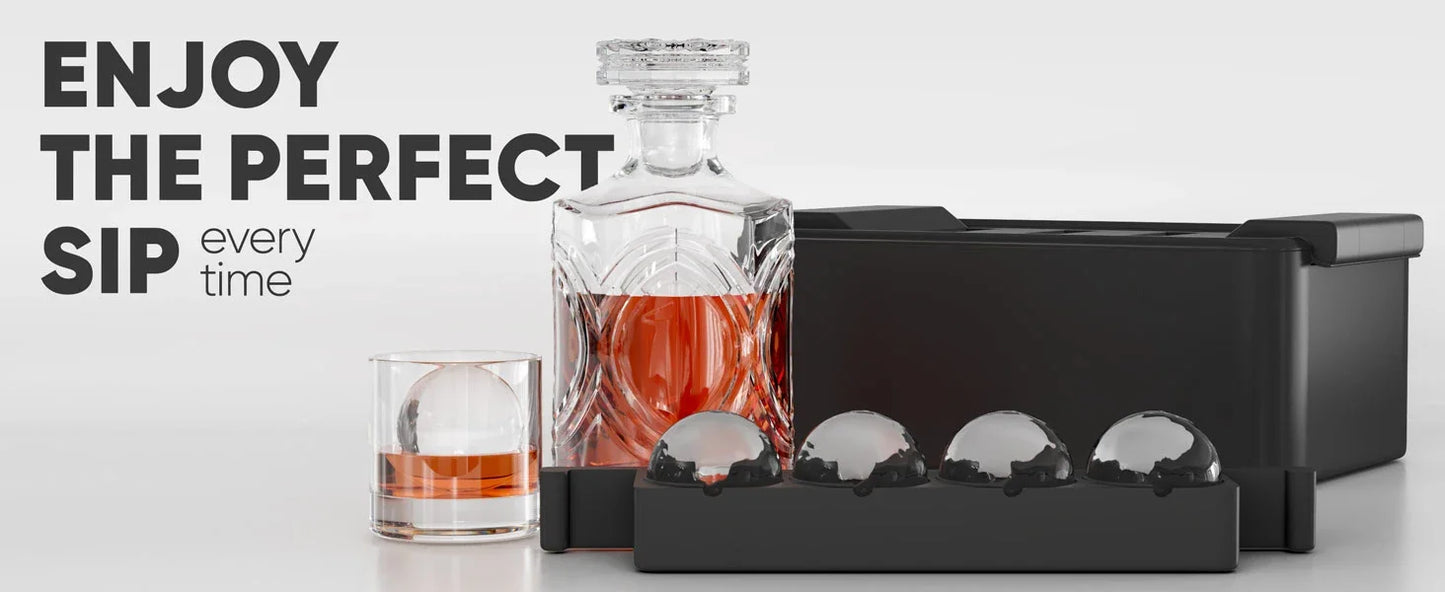 Bartender Black Crystal Clear Ice Sphere Maker