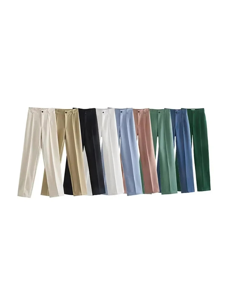Bartender Black Women's High-Waist Straight-Leg Trousers