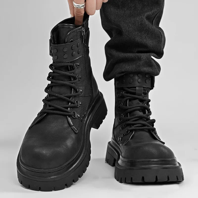 Bartender Black Retro British Ankle Boots